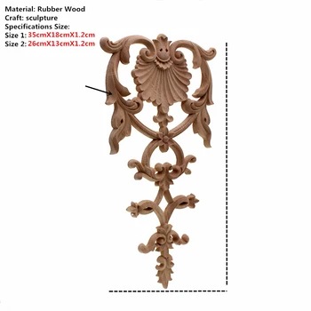VZLX Květinové Dřeva Vyřezávané Roh Nášivka Dřevěné Carving Obtisk Nábytek Skříň Dveře Rám Zeď, bytové Dekorace, Doplňky