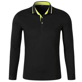 Košile Muži Dlouhý Rukáv Polokošile Pánské Zase Dolů Límec Prodyšné Pearl Bavlna Golfsports Tee Košile Pánské Košile plnými Barvami