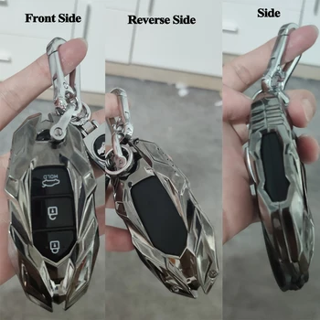1ks Styling Auto Klíč Kryt pouzdra Zinkové Slitiny Klíč Shell Protector Auto Příslušenství pro Hyundai Kona Santa Fe ix35 Sonata 2019 2020