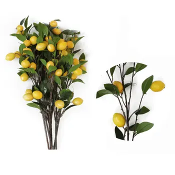 Simulace Citron Pobočka Doma Svatební Dekorace Umělé Květiny, Fotografování, Fotografování Rekvizity