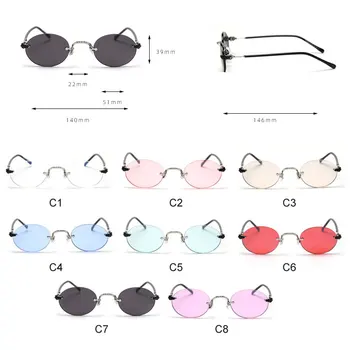 2020 Steampunk sluneční Brýle bez Obrouček Ženy Malé Kulaté Luxusní Značky Design Sluneční Brýle Vintage Módní Eyeware pro Muže, Červené UV 400