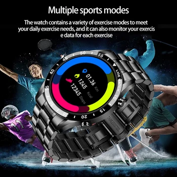 LIGE Muži Chytré Hodinky Bluetooth Volání Krevní Tlak, Srdeční Frekvence, Monitorovací Multifunkční Sportovní Hodinky Vodotěsné Smartwatch