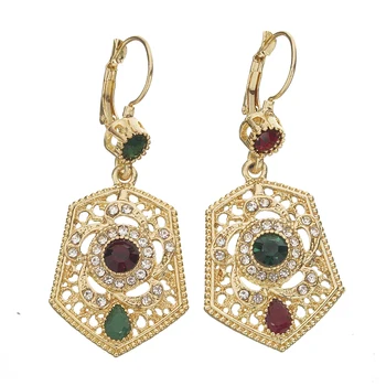 Luxusní Svatební Šperky Set Barva Crystal Náhrdelník Pro Ženy, Arabské Muslimské Šaty, Šperky Šesti-Dílná Sada Šperků Sady