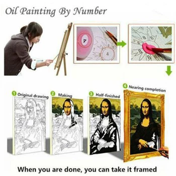 Rám DIY Malování Podle Čísel Děti Cartoon Zvířata, Barvy Podle Čísla Ručně Malovaná Kaligrafie Malování 20x20cm Artowrk