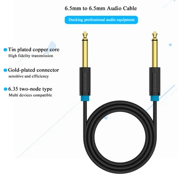 Intervence Aux Kytarový Kabel Jack 6.5 6.5 mm 6.5 mm Audio Kabel 6,35 mm Aux Kabel pro Stereo Kytaru, Mixer, Zesilovač, Reproduktor cablenew