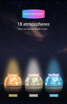 4Types Barevné Rotující Noční Světlo Projektoru Točit Hvězdné Oblohy Star Master Děti Děti Spát Romantické LED USB Lampa Projekce