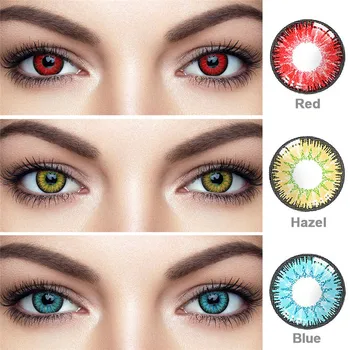 1 Pár barevné čočky Krásné Žák Oční Kosmetické Barevné Kontaktní Čočky Halloween Cosplay Čočky Crazy Čočky pro Oči