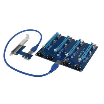 Nová PCI-Express PCIe 1 až 4 PCI express 16X sloty Riser Karta PCI-E 1X Externí 4 slot PCIe Adaptér Port Multiplikátor pro Těžbu
