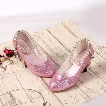 Dívky Sandály Drahokamu Butterfly růžové taneční boty latina 5-13 let 6 dětí 7 letní vysoké Podpatky Princezna boty děti