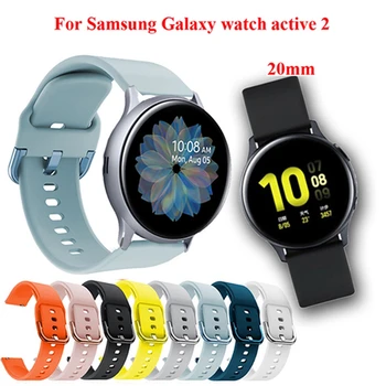 20mm Silikonové Popruh Watchband Pro hodinky Samsung Galaxy active 2 40 mm 44 MM náramek náramek Pro Samsung Galaxy sledovat aktivní 2