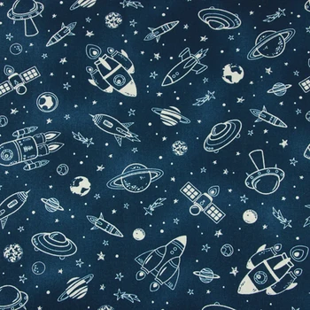 Husté kosmické lodi tečky tištěné Bavlněné tkaniny Tkaniny DIY ruční šití patchworku, quiltování dítě list tissus tecido domů decor