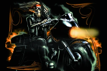 Zlo temnoty Lebky s kouřením prostřední prst Vlajka Motocyklu Biker 3 ft x 5 ft Polyester Banner Létání 150* 90cm Vlastní vlajku
