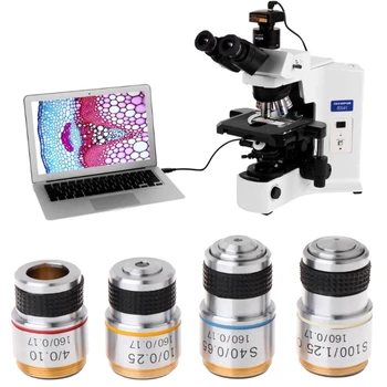 4X 10X 40X 100X Achromatické čočky Objektivu pro Biologický Mikroskop Laboratorní Vzdělávání Biologický Mikroskop Objektivu