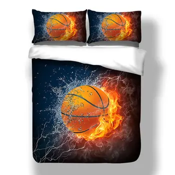 Módní Moderní Sada Povlečení 3D Fotbal Basketbal Baseball Bed Cover Set Král Oddělenými postelemi Velikosti Queen s List Polštář Povlečení
