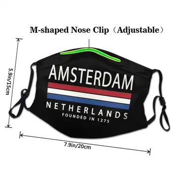 Holandské Vlajky Maska Anti Mlha Prachotěsný Prát V Pračce Amsterdam Historie Maska Na Obličej Ochranný Kryt Pro Dospělé Respirátor Úst Muflové