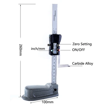 HOT-Digitální výškoměr 0-150 mm 0.01 mm Mini Hliníkové Slitiny Elektronika Značení Měřidlo Opatření Rýsovací Posuvné měřítko