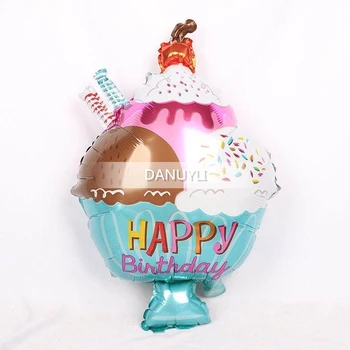 6ks donut tvar hliníkové fólie balón chlapec dívka narozeniny, hračka, dar, zmrzlinový pohár balón narozeniny, party dekorace Baby sprcha