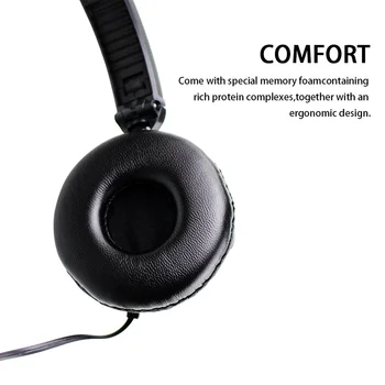 Drátová Sluchátka 3.5 mm, náhlavní Sluchátka HD Zvuk Přes Ucho Sluchátka Bass hi-fi Zvuk, Hudba Stereo Flexibilní Nastavitelný Headset