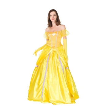 Cosplay Princezna Belle Šaty, Ženy Šaty Pro Ženy Party Oblečení 2019 Magic stick korunu Dámy Kostým