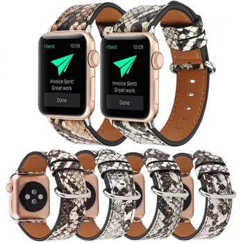 Band pro Apple Watch série SE 6 5 4 3 40MM 44MM python tisk popruh pro iWatch 6 SE 38 42MM PU kůže moderní design Náramek
