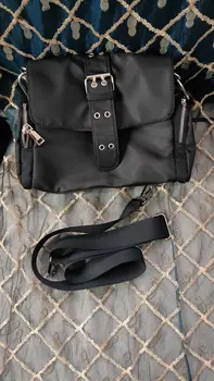 Módní ženy malá taška kryt nylon dívky messenger taška přes rameno kříž tělo ženy vintage roztomilé taška černá 78uy677s