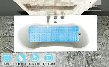 Non-Slip Vana Rohože PVC Vanou Podložka 100x40 Bezpečnostní Sprcha Dlouhé Přísavky Podlahové Rohože Měkčí Protiprokluzový systém Koupelna