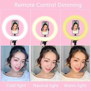 Fotografování pro Youtube, LED Selfie Studené Teplé Osvětlení Stmívatelné LED Ring Light Telefon, Video Světlo Lampy Prsten Lampa Okraj Světla