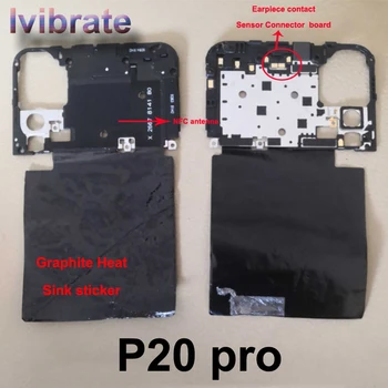 Pro Huawei P20 pro P20pro Zadní Rám shell kryt na základní Desce s Sluchátko Přijímač NFC anténa chladič nálepka opravy