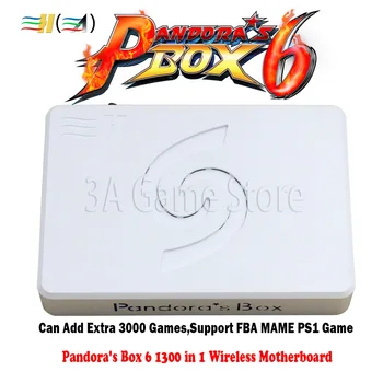 Originální Pandora Box 6 bezdrátové verze 1300 v 1 mothboard podporu fba mame ps1 hru s bezdrátovým Vysílačem 3D Tekken