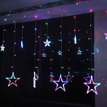 2,5 M Vánoční LED Světla AC 220V Romantické Pohádky Hvězdičkový LED Závěs String Osvětlení Strip Holiday Svatební Party Dekorace Girlanda