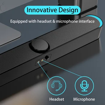 2020 TV Sound Bar Drátové Bezdrátové Bluetooth Reproduktor domácího Kina Surround Extra Bass Subwoofer PC Kombinace Reproduktorů Počítače