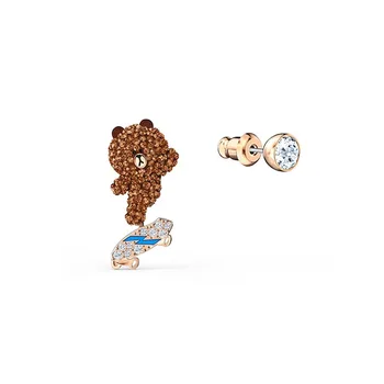 2020 módní šperky SWA nové medvěd skateboard kávy medvěd hnědý krystal přívěsek náhrdelník, nejlepší romantický dárek pro ženy