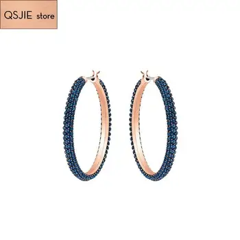 QSJIE Vysoce kvalitní SWA dárek k narozeninám módní design Kámen duté Modré Náušnice Okouzlující módní šperky