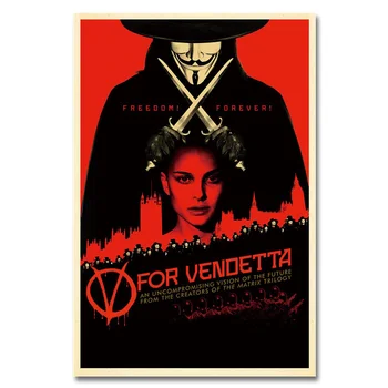 Film Hedvábí Plakát V for Vendetta Wall Art Tisky Dekorativní Obrázky Vintage Plakáty