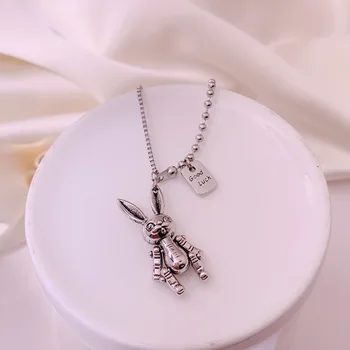 Roztomilý legrační mechanické králík hip hop štěstí stříbrný náramek příliv divoké jednoduché šperky pro fashiom ženy, dárky