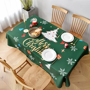 Nový Rok Vánoční Ubrus Kuchyně Jídelní Stůl Dekorace Domů Obdélníkový Strana Tabulka Zahrnuje Vánoční Ozdoby