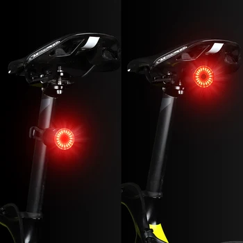 ZÁPAD BIKING COB LED Hliníkové Slitiny Bike Světlo USB Dobíjecí Kolo 6 Režimy Inteligentní Indukční Brzda Zadní Výstražná Lampa Nové