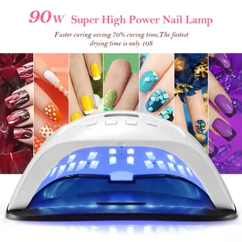 90W LED Nehty Vlasů UV Lampa 42 LED Professional Pro Sušení Gelu na nehty 10/30/60/s, Časovač, Auto Senzor Nail Art Stroj