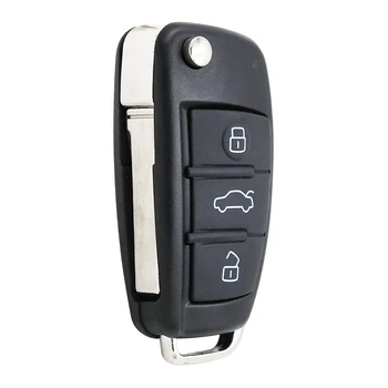 Inovované Skládací Dálkový Klíč 3 Tlačítko 433MHz s Čipem ID48 pro Audi TT, A6, A8 P/N: 4D0837231K