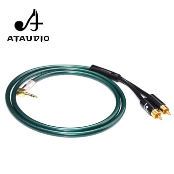 ATAUDIO hi-fi 3,5 mm na 2RCA Y Splitter Stereo Audio Zesilovač hi-fi Kabel pro Audiofily Připojení Telefonu, MP3, CD, PC