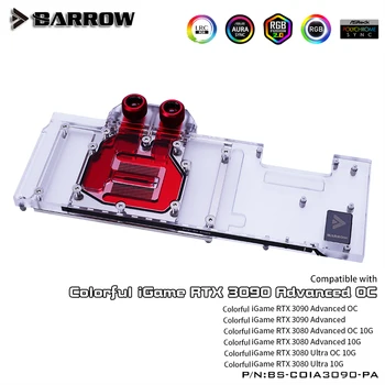 BARROW Vodní Blok použít pro Barevné iGame RTX 3090 Pokročilé OC /iGame RTX 3080 Ultra OC GPU Karta Záhlaví A-RGB chlazení bloku