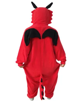 Red Dragon Tlapky Boty Zimní Roztomilé Zvíře Pyžamo Cosplay Kombinéza Pyžama