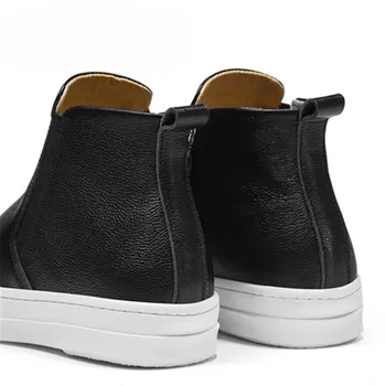 Nové kožené vysoké boot pánské boty uvolnit zip vedoucí vrstvy hovězí rukáv pánské boty