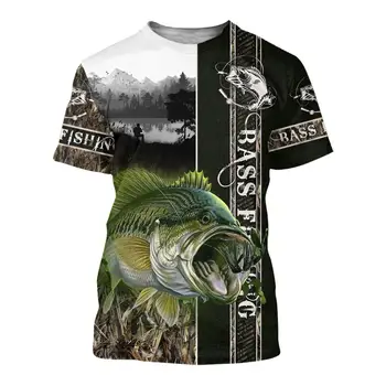 2020 summer Fashion Men t shirt Kapr rybaření / Lov jelena a Medvěda 3D Tištěné T košile Harajuku Unisex tričko Ležérní tričko topy