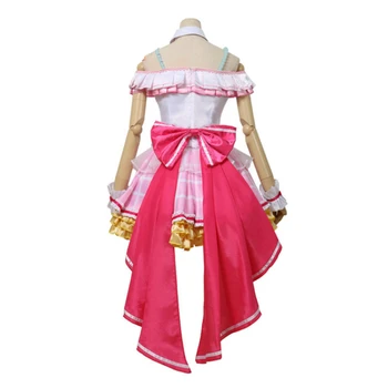 Maruyama Aya Anime Bang Sen! Cosplay Kostým Maruyama Aya Cosplay Kostýmy Halloween Oblečení Pro Ženy Růžové Šaty+Koš