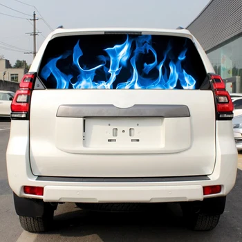 Hořící modrý plamen totem auto zadní okna samolepky truck SUV kůže kreslené samolepky na auto, interiérové doplňky
