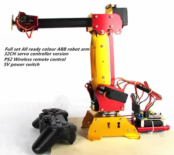 LB barva ABB Průmyslové roboty zmenšen model 6 stupňů volnosti robotické paže Full Metal + Digitální Serva pro Výuku a Experimentovat