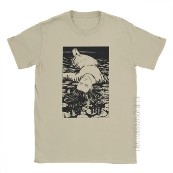 Zemřít Mladý T-Košile Pro Muže Junji Ito Manga Horror Mužské Vtipné Tričko Basic Trička Posádky Krk Bavlna Topy Plus Velikost T Košile