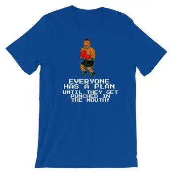 Mike Tyson Každý Má Plán T-Shirt Letní Bavlna O-Neck Krátký Rukáv Pánské Tričko Nové Velikost S-3XL