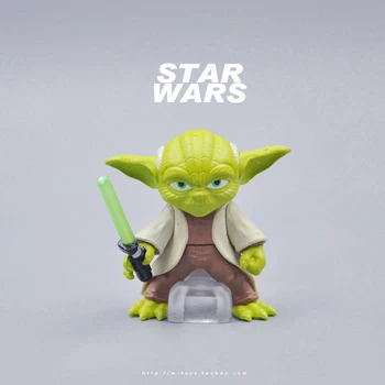 4ks/set Disney Star Wars Q Verze Roztomilý Akční Obrázek Model Hračka Mistr Yoda Darth-Vader R2D2 Figma Děti Vánoční Dárek
